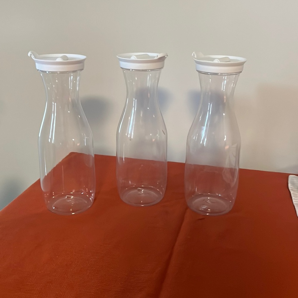 3 plastic carafes!